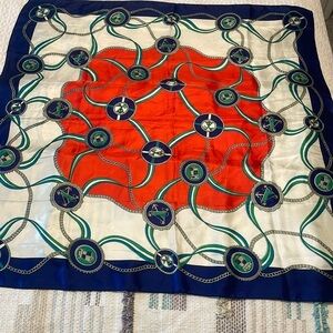 Nautical pattern design red white and blue colored scarf 34” x 34”